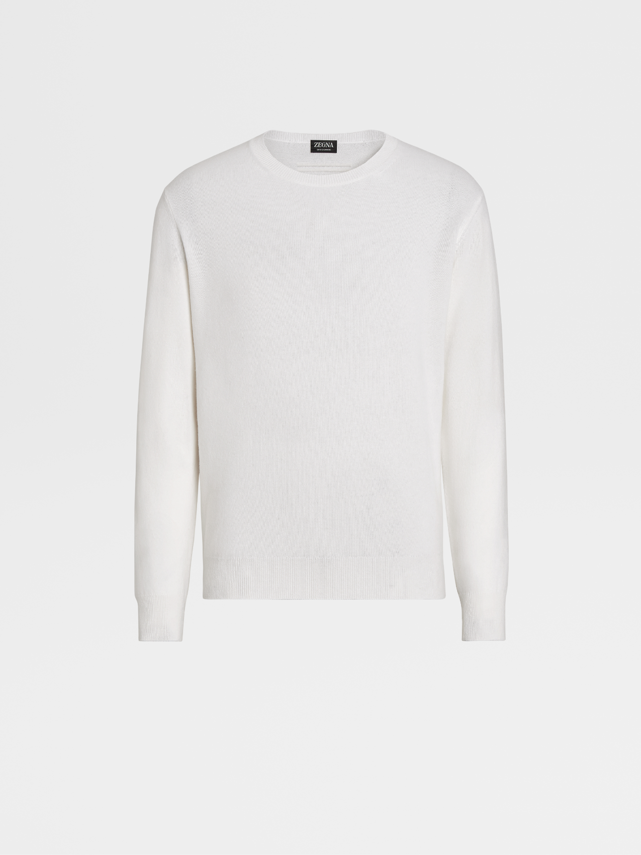 白色 Oasi Cashmere 针织圆领毛衣